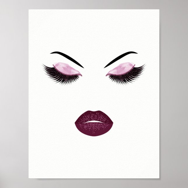 Póster Maquillaje con efecto purpurina (Frente)