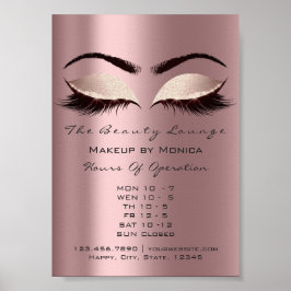 Póster Maquillaje de Pestañas Artista Brillo Berenjena De