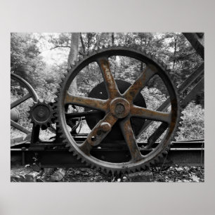 PÓSTER MÁQUINA ABANDONADA EN BOSQUE