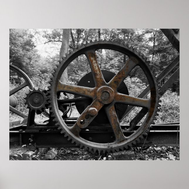 PÓSTER MÁQUINA ABANDONADA EN BOSQUE (Frente)