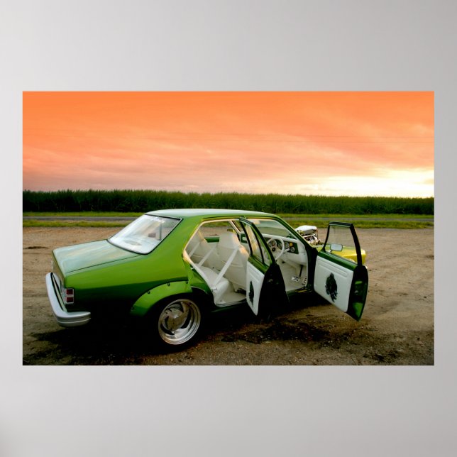 Póster Máquina callejera dura - poster de máquina verde (Frente)