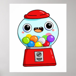 Póster Máquina Cute Kawaii Gumball