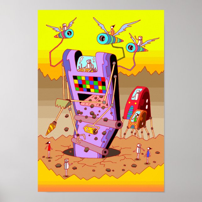 Póster Máquina de construcción gigante. (Frente)