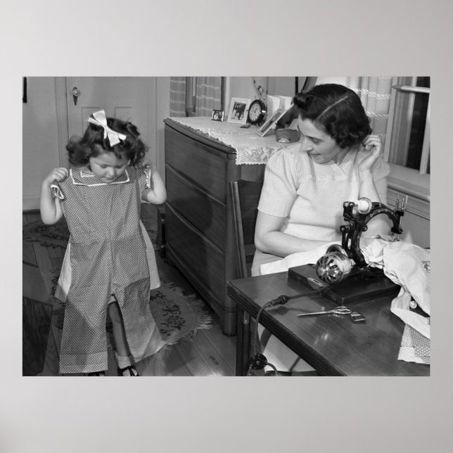 Póster Máquina de coser de época: años 40 (Frente)