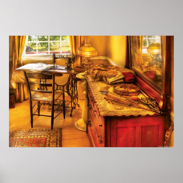 Póster Máquina de coser - La sala de coser (Frente)