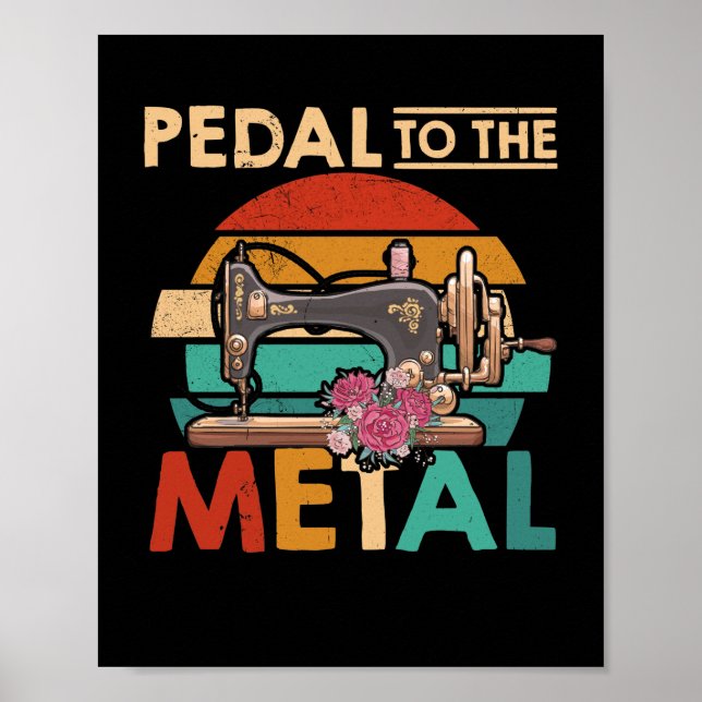 Póster Máquina de coser retro Amor Por Pedal De Los Amant (Frente)