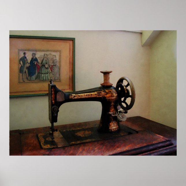Póster Máquina de coser y litografía (Frente)