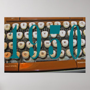 Póster máquina de escribir 19" de la antigüedad de los