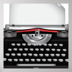 Póster Máquina de Escribir Vintage