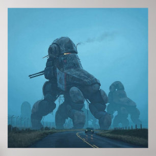 Póster Máquina de guerra distópica Simon Stalenhag