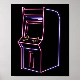Póster Máquina de juego para jugadores de videojuegos Ret
