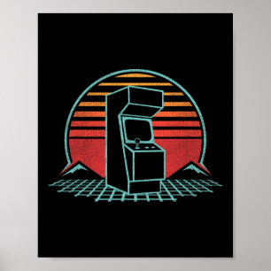 Póster Máquina de juegos de arcade Gabinete Nostalgia Ret
