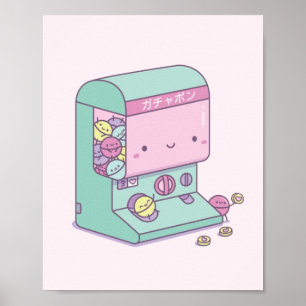 Póster Máquina de juguetes de cápsulas Gachapon linda Doo