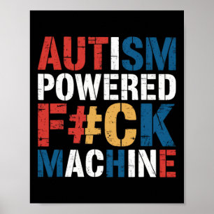Póster Máquina de Mierda Impulsada por el Autismo Retro R