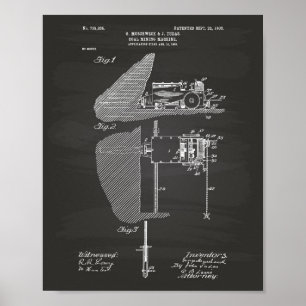 Póster Máquina de minería de carbón 1903 Patent Art Chalk