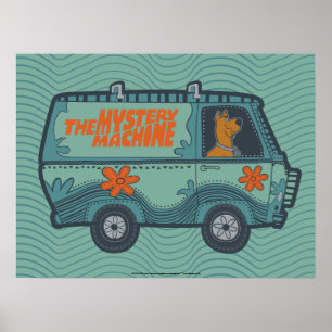Póster Máquina de misterio paisamente Scooby-Doo Driing