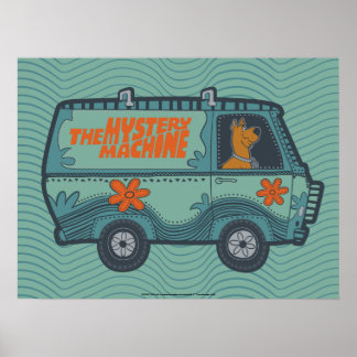 Póster Máquina de misterio paisamente Scooby-Doo Driing