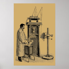 Póster Máquina de rayos X steampunk de la era victoriana