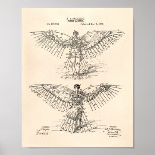 Póster Máquina de vuelo 1889 Patent Art - Peper antiguo