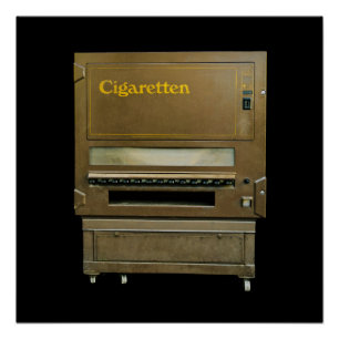 Póster Máquina Expendedora de Cigarrillos Antigua