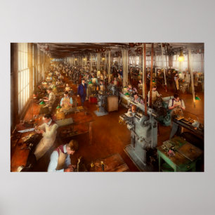 Póster Máquina - Manos en el trabajo 1904