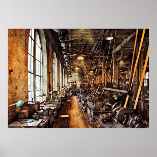 Póster Máquina - Tienda de máquinas en los años 1900 (Frente)