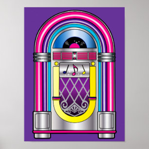 Póster Máquina tocadiscos