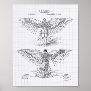 Póster Máquina voladora 1889 Patent Art - Peper en línea