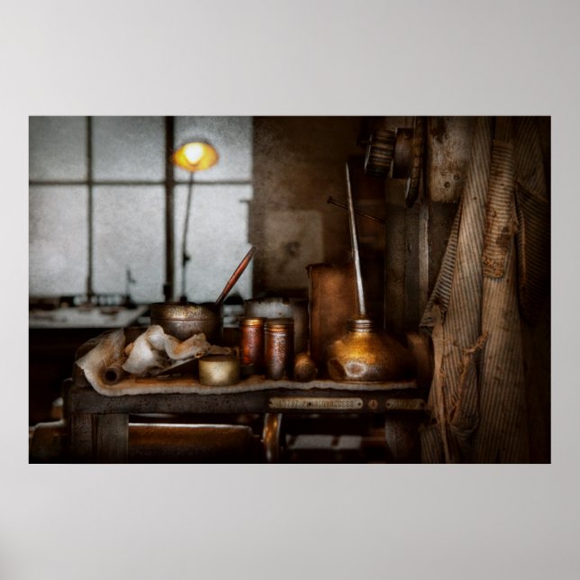Póster Maquinista - Herramienta - Tiene Aceite (Frente)