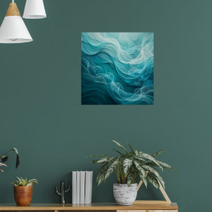 Póster Mar azul turquesa cielo remolino soñador