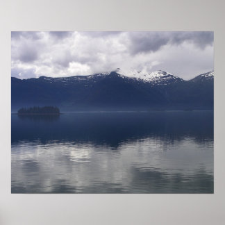 Póster Mar de Alaska en tonos azules