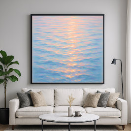 Póster Mar de Brillo - Estilo de Pintura Pastel