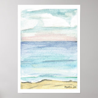 Póster Mar de color pastel