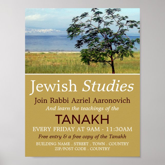 Póster Mar de Galilea, Israel, Judaísmo, Estudios Judíos (Frente)