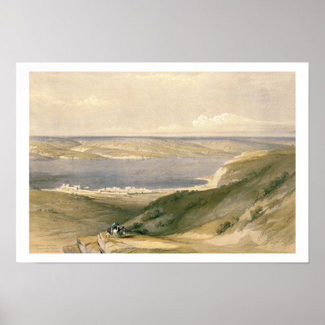 Póster Mar de Galilea o Genezaret, mirando hacia Bash (Frente)