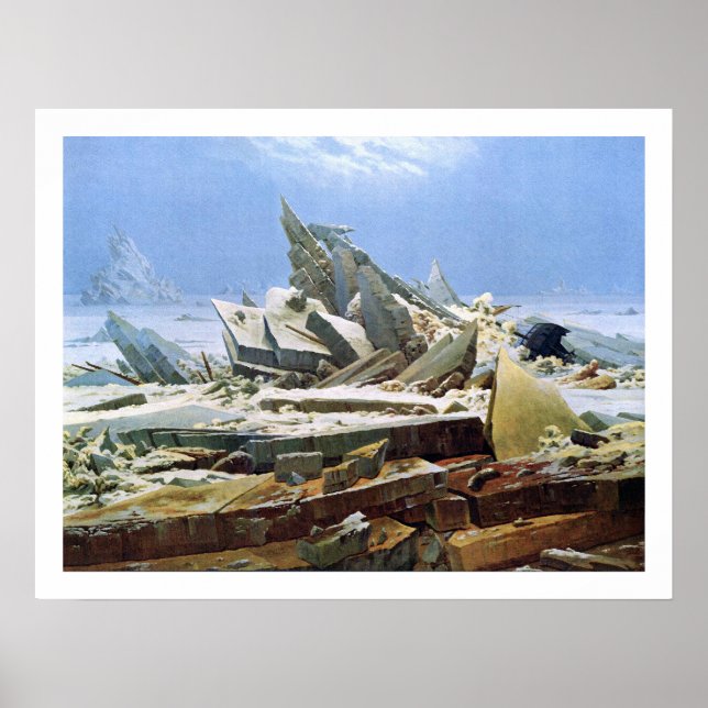 Póster Mar de hielo - Obra maestra de Friedrich (Frente)