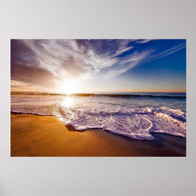 Póster Mar de la playa Sunset Sun Sunlight Sand Coast (Frente)