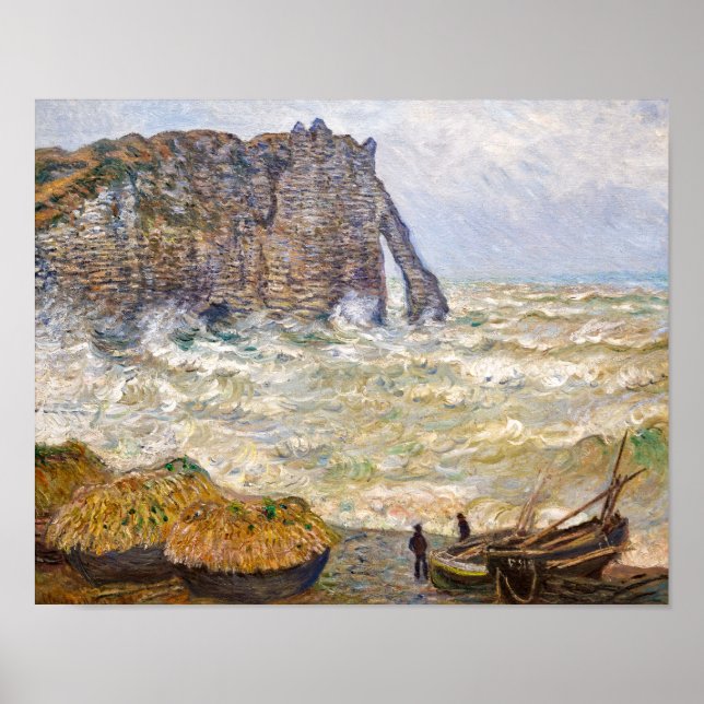 Póster Mar de la tormenta en É tratado | Monet | (Frente)