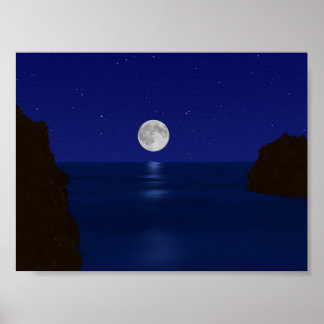 Póster Mar de noche