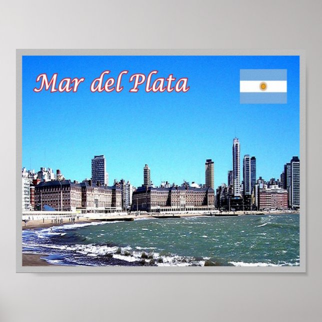 Póster Mar del Plata - Skyline - (Frente)