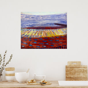 Póster Mar después de la puesta del sol Piet Mondrian