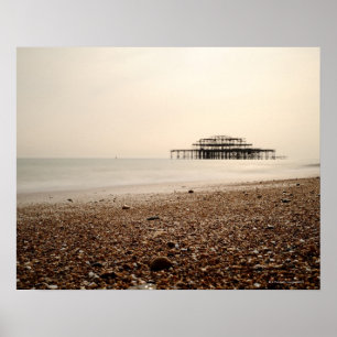 Póster Mar en la playa de Brighton