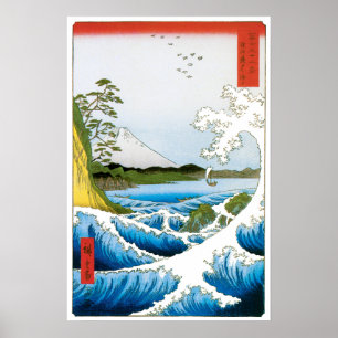 Póster Mar en Satta, provincia de Suruga, por Ando Hirosh