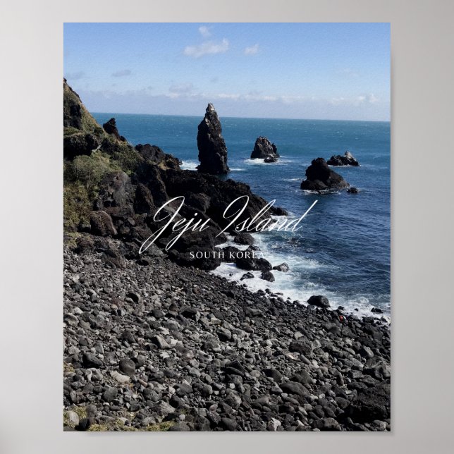 Póster Mar - Isla volcánica - Jeju - Isla Jeju - Corea (Frente)