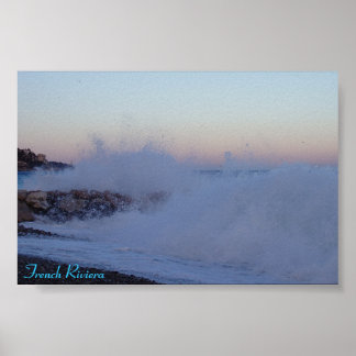 Póster Mar Mediterráneo, Riviera Francesa