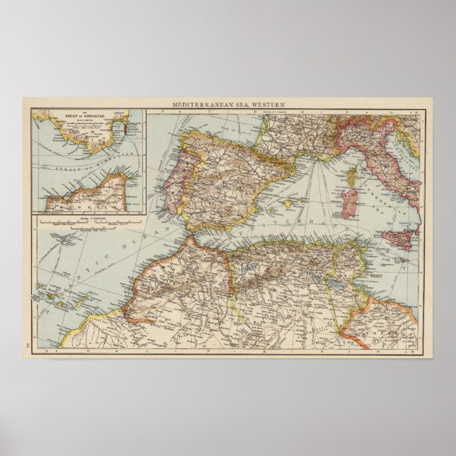 Póster Mar Mediterráneo W (Frente)