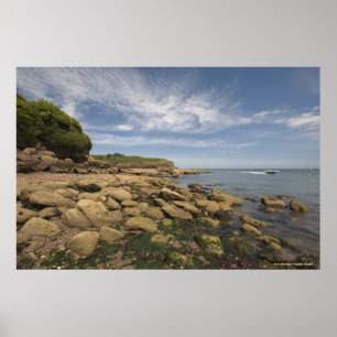 Póster Mar Rocoso Con Motobarco