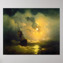 Póster Mar tormentoso de noche, Aivazovsky