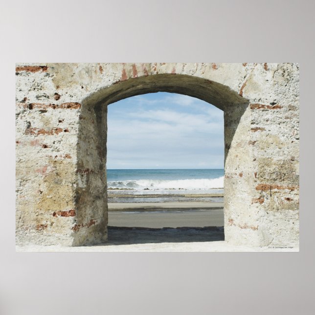 Póster Mar visto desde una arcada (Frente)