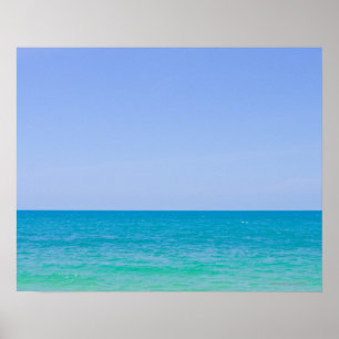 Póster Mar y cielo azul tropical.